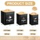 Maxdot 3 Set Coffee Tea Sugar Containers Kitchen Canisters, Black