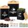 Maxdot 3 Set Coffee Tea Sugar Containers Kitchen Canisters, Black
