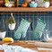 KitchenAid Gingham Oven Mitt 2-Pack Set, Aqua Sky, 7"x13