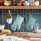 KitchenAid Gingham Oven Mitt 2-Pack Set, Aqua Sky, 7"x13
