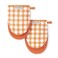 KitchenAid Gingham Mini Oven Mitt 2-Pack Set, Honey, 5.5"x8
