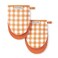 KitchenAid Gingham Mini Oven Mitt 2-Pack Set, Honey, 5.5"x8