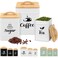 Maxdot 3 Set Coffee Tea Sugar Containers Kitchen Canisters, Cream