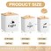 Maxdot 3 Set Coffee Tea Sugar Containers Kitchen Canisters, Cream