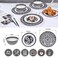 Lechoo Melamine Dinnerware Sets-12Pcs Melamine Plates and Bowls Set, Round
