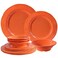 Lehaha Orange Melamine Dinnerware Set, 12 Piece Kitchen Tableware Plates Bowls Dishes Set, Lightweight Unbreakable Dinnerware Set for 4, Dishwasher Safe and Bpa Free