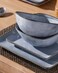 Famiware Square Stoneware Dinnerware Sets for 4, Plates and Bowl Sets, Blue