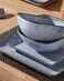 Famiware Square Stoneware Dinnerware Sets for 4, Plates and Bowl Sets, Blue