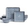 Famiware Square Stoneware Dinnerware Sets for 4, Plates and Bowl Sets, Blue