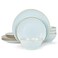 Famiware Jupiter Plates and Bowls Sets with Rim, Stoneware Dinnerware for 4