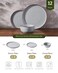 Famiware Mercury 12-Piece Stoneware Dinnerware Set, Light Grey