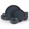 Famiware Mercury 12-Piece Stoneware Dinnerware Set, Charcoal