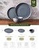 Famiware Mercury 12-Piece Stoneware Dinnerware Set, Charcoal