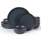 Famiware Mercury 12-Piece Stoneware Dinnerware Set, Charcoal