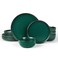 Famiware Mercury 12-Piece Stoneware Dinnerware Set, Dark Green