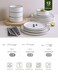 Famiware Nebula 12-Piece Dinnerware Set, White with Black Rim