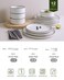 Famiware Nebula 12-Piece Dinnerware Set, White with Black Rim