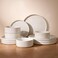Famiware Nebula 12-Piece Stoneware Dinnerware Set, Creamy White