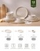 Famiware Nebula 12-Piece Stoneware Dinnerware Set, Creamy White