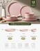 Famiware Milkyway 12-Piece Stoneware Dinnerware Set, Light Pink