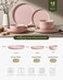 Famiware Milkyway 12-Piece Stoneware Dinnerware Set, Light Pink