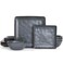 Famiware Square Stoneware Dinnerware Set for 4, Matte Dark Charcoal
