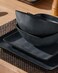 Famiware Square Stoneware Dinnerware Set for 4, Matte Dark Charcoal