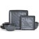 Famiware Square Stoneware Dinnerware Set for 4, Matte Dark Charcoal