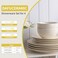 Dafuceramic Plates and Bowls Sets, 12 Pieces Modern Stoneware Dinnerware Set for 4 Kitchen Dinner Set Ceramic Dishware Dishes Set Microwave and Dishwasher Safe (White)
