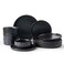 Famiware Nebula Ridge 12-Piece Stoneware Dinnerware Set, Matte Black