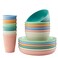 Hxypn 18PCS Wheat Straw Dinnerware Sets, Hxypn Unbreakable Reusable Dinnerware Set
