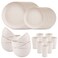 Supernal 32PCS Beige Wheat Straw Dinnerware Set for 8, Unbreakable Dishes
