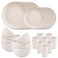Supernal 32PCS Beige Wheat Straw Dinnerware Set for 8, Unbreakable Dishes