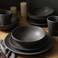 Stone Lain Grao Stoneware 16-Piece Dinnerware Set, Grey