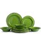 Lehaha Modern Rustic Melamine Dinnerware Sets, 12-Piece Camping Dishes Set
