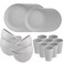 Supernal 32PCS Grey Wheat Straw Dinnerware Sets, Unbreakable Dish Set for 8