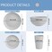 Supernal 32PCS Grey Wheat Straw Dinnerware Sets, Unbreakable Dish Set for 8