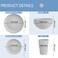 Supernal 32PCS Grey Wheat Straw Dinnerware Sets, Unbreakable Dish Set for 8