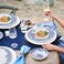 Lechoo Melamine Dinnerware Sets-12Pcs Floral Dinnerware Set Service for 4