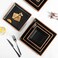 Gofunfun Melamine Dinnerware Sets Service for 4, Square Dinner Plates and Bowls Set