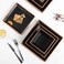 Gofunfun Melamine Dinnerware Sets Service for 4, Square Dinner Plates and Bowls Set