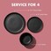Lefonte Dinnerware Sets, Stoneware Dinnerware Sets, Plates and Bowls Sets, Dishes, 12-Piece Service for 4, Matte Black