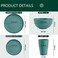 Supernal 32 Pcs Teal Wheat Straw Dinnerware Set for 8 Outdoor Camping