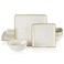Famiware Square Plates and Bowls Sets, 12PCS Stoneware Dinnerware Set for 4