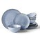 Famiware Ocean Round Stoneware Dinnerware Set for 4, Plates and Bowls, Blue