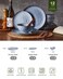 Famiware Ocean Round Stoneware Dinnerware Set for 4, Plates and Bowls, Blue
