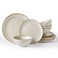 Famiware Ocean Round Dinnerware Sets for 4, 12-Piece, Vanilla White