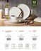 Famiware Ocean Round Dinnerware Sets for 4, 12-Piece, Vanilla White