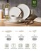 Famiware Ocean Round Dinnerware Sets for 4, 12-Piece, Vanilla White