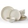 Famiware Ocean Round Dinnerware Sets for 4, 12-Piece, Vanilla White